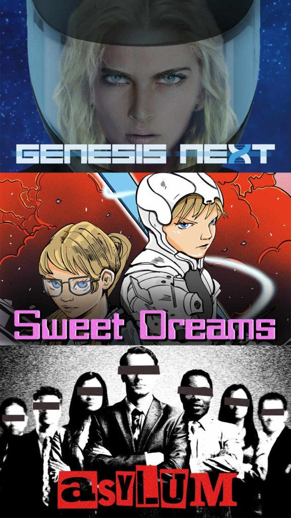 Genesis Next, Sweet Dreams and ASYLUM title art
